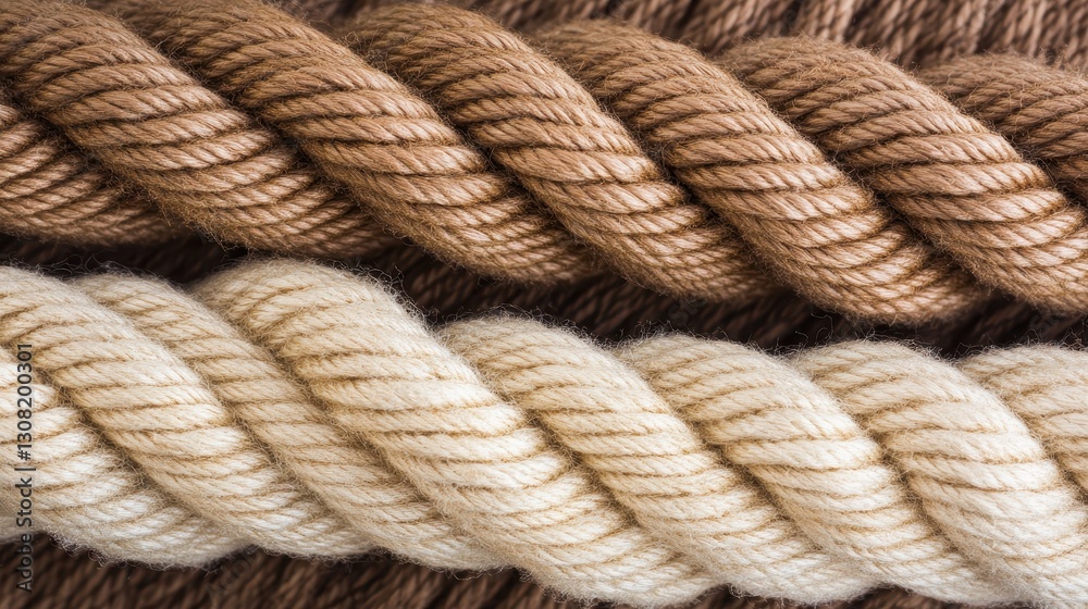 Close-up of Textured Natural Fiber Ropes in Various Earthy Tones Close-up of Textured Natural Fiber Ropes in Various Earthy Tones