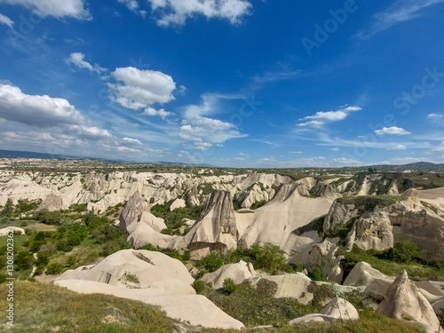 Beautiful  landscape in sunny day at  HISARALTI  panorama point in Cappadocia, Turkey