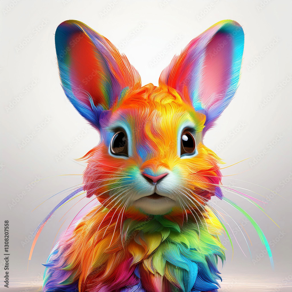 Fototapeta premium Abstract colored rabbit