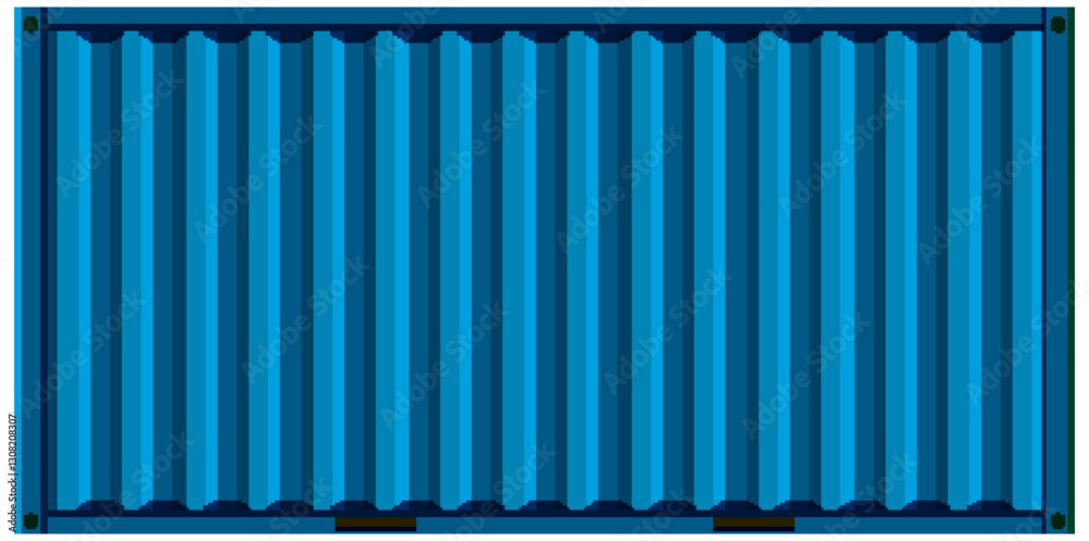 Blue Shipping Container Illustration