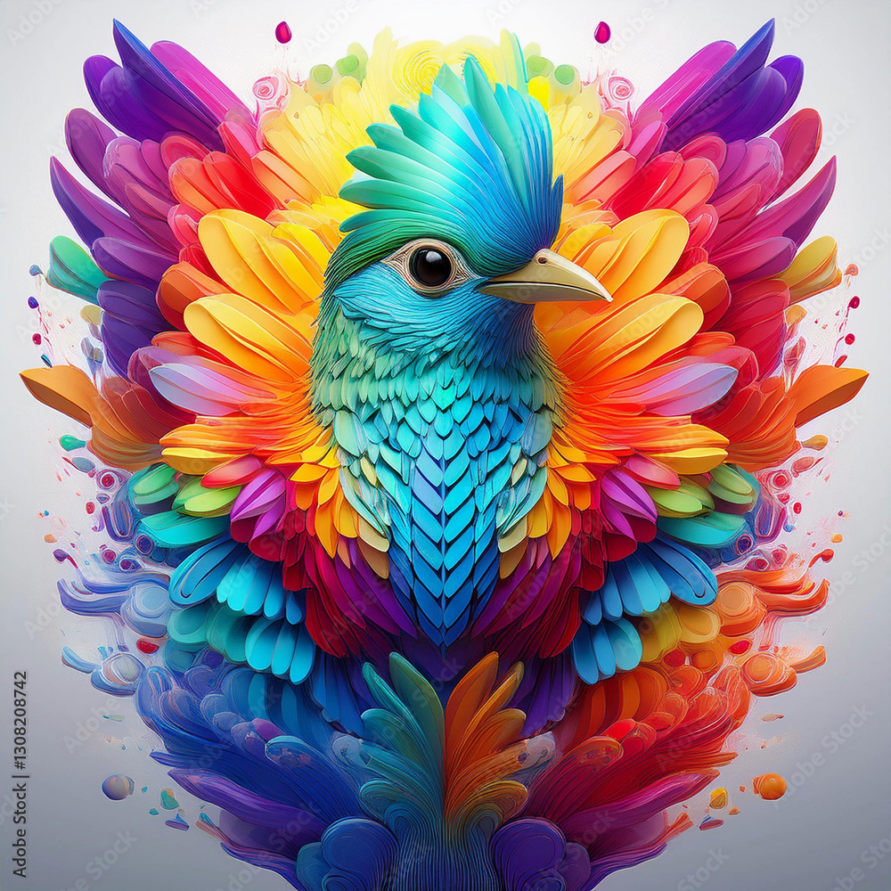 Obraz premium abstract colorful bird