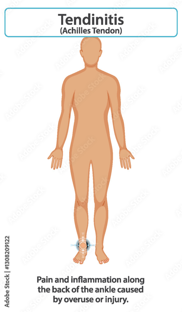Fototapeta premium Achilles Tendonitis Illustration