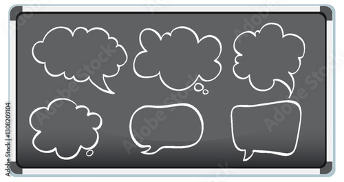 Creative Thought Bubbles on Chalkboard