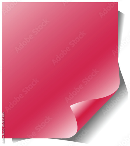 Red Gradient Paper with Curled Corner