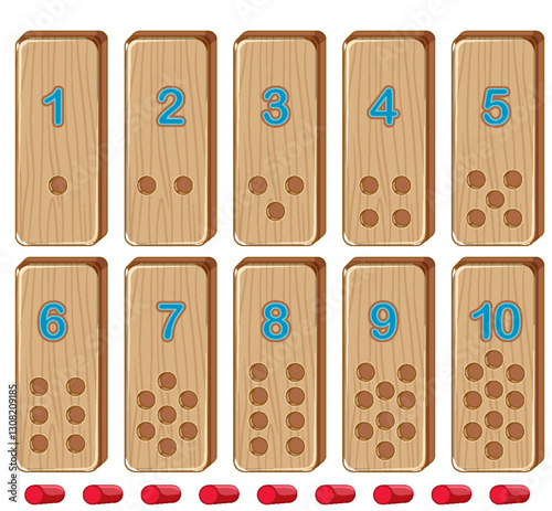 Wooden Number Blocks for Learning Math