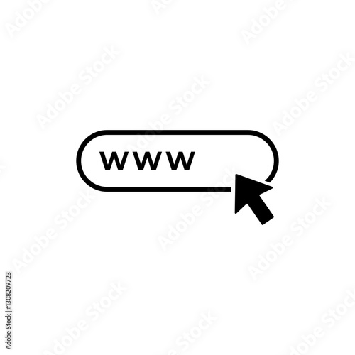 Click to go to online website icon isolated on white