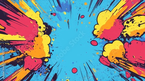 Vibrant Comic Book Explosion Background