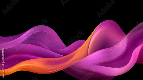 Abstract vibrant purple and orange wave design, perfect for modern backgrounds, websites, and presentations.  Dynamic and flowing lines create an energetic visual.