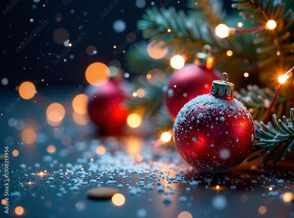 Generate an AI photo showcasing a light effect with glitter particles, Christmas dust, and white sparks. The image should have a strong depth of field, evoke a festive mood, and feature vibrant light Generate an AI photo showcasing a light effect with glitter particles, Christmas dust, and white sparks. The image should have a strong depth of field, evoke a festive mood, and feature vibrant light
