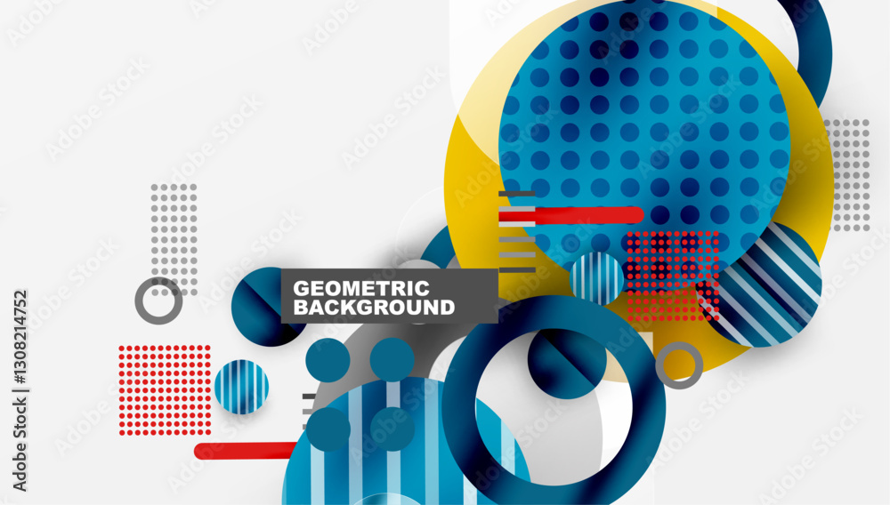 Fototapeta premium Abstract Geometric Background with Overlapping Transparent Shapes