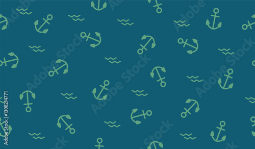 Cute anchor pattern background vector design