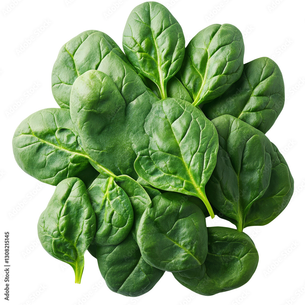 Obraz premium Fresh spinach leaves transparent png for culinary use