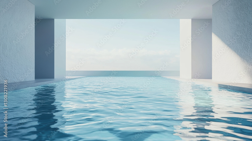 Fototapeta premium A water on pool, minimalist and modern background 