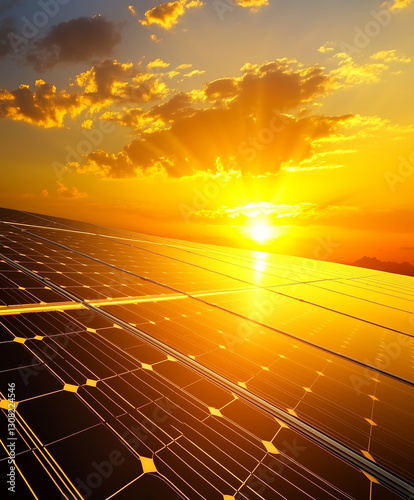 solar panel and sun