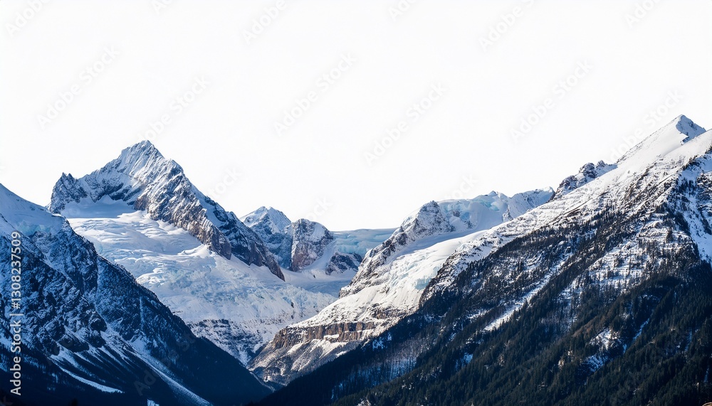 Obraz premium snow capped mountains isolated on white or transparent background