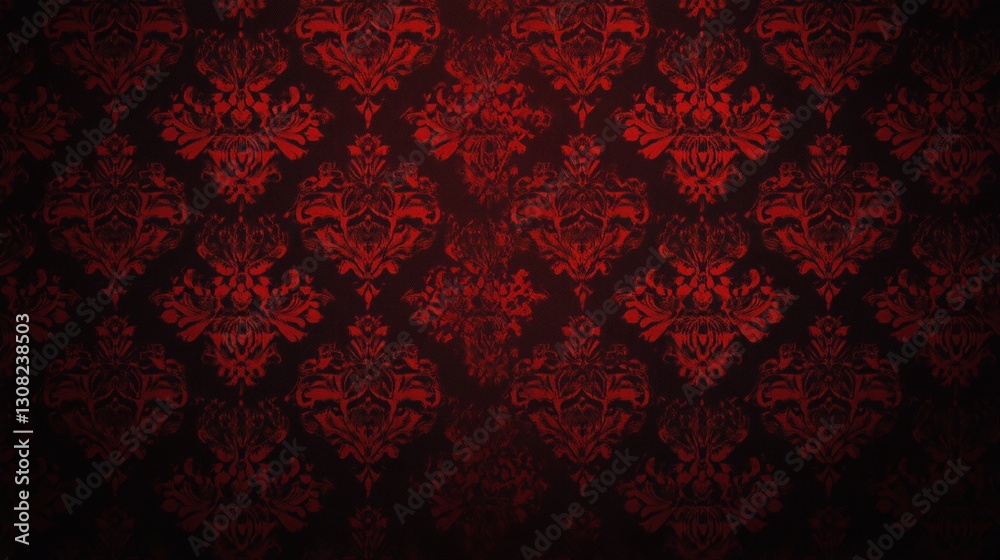Ornate Dark Red Damask Pattern Background Ornate Dark Red Damask Pattern Background