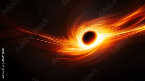 Deepspace black hole with gravitational light distortions, cosmic abstract background photo
