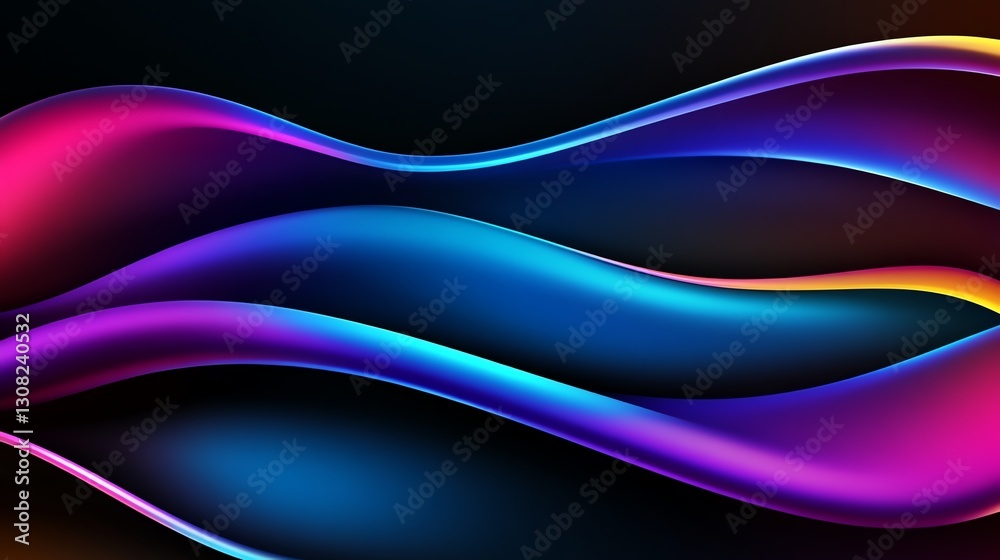 Futuristic neon gradient waves with smooth curves, modern abstract design background Futuristic neon gradient waves with smooth curves, modern abstract design background