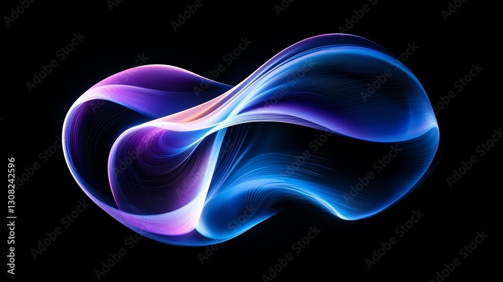 Motiontracked light trails forming a futuristic abstract pattern