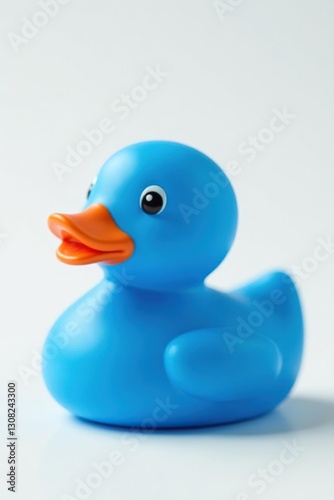 Wallpaper Mural Close-up of a single blue rubber duck on white , toy, texture, closeup Torontodigital.ca