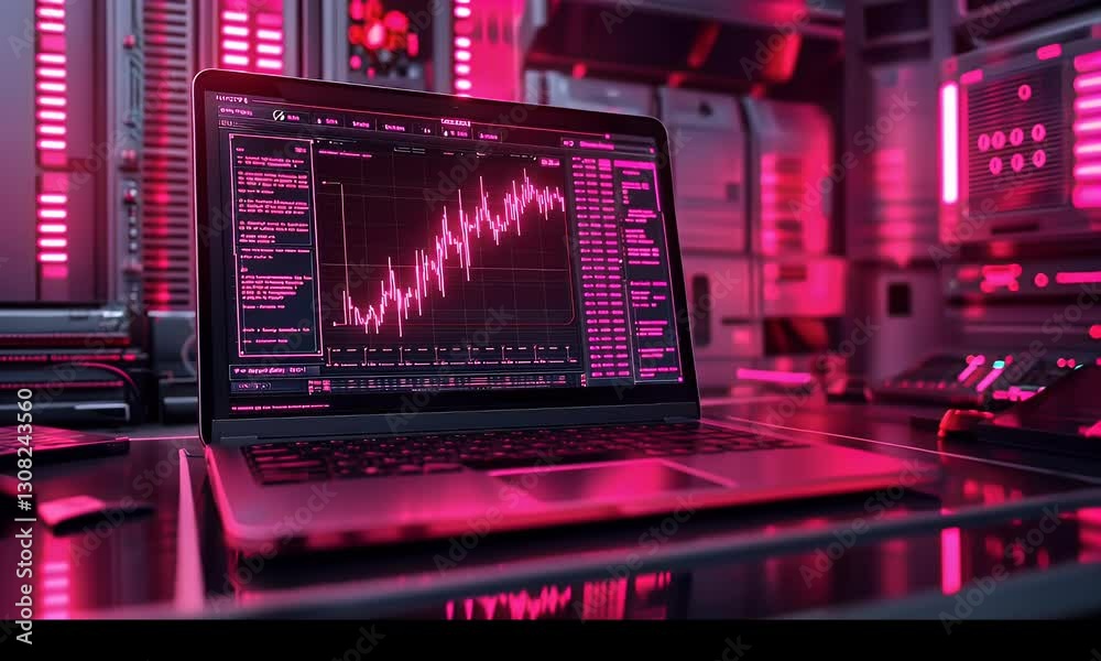 Futuristic Tech Room Stock Market Futuristic Tech Room Stock Market