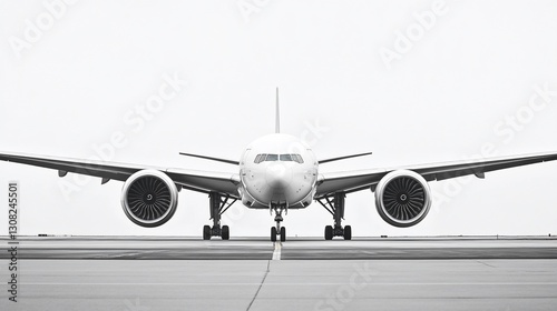 Large White Airplane on Airport Runway