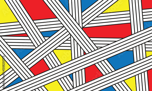 Bauhaus Crossing line pattern. Abstract background with a minimalist design