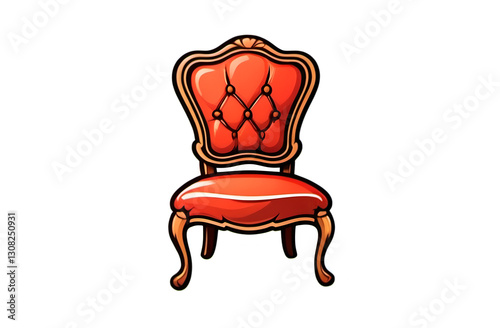 Elegant red chair design vintage style interior decor studio setting close-up view furniture aesthetics