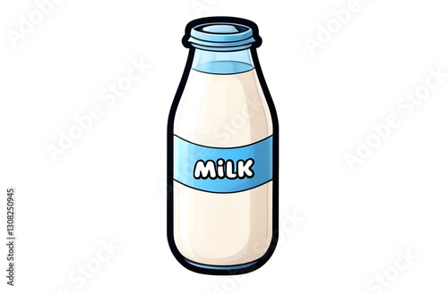 Refreshing milk bottle kitchen table beverage indoor setting close-up view healthy nutrition