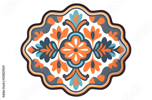 Vibrant decorative art piece unknown location graphic design colorful environment top-down view artistic concept