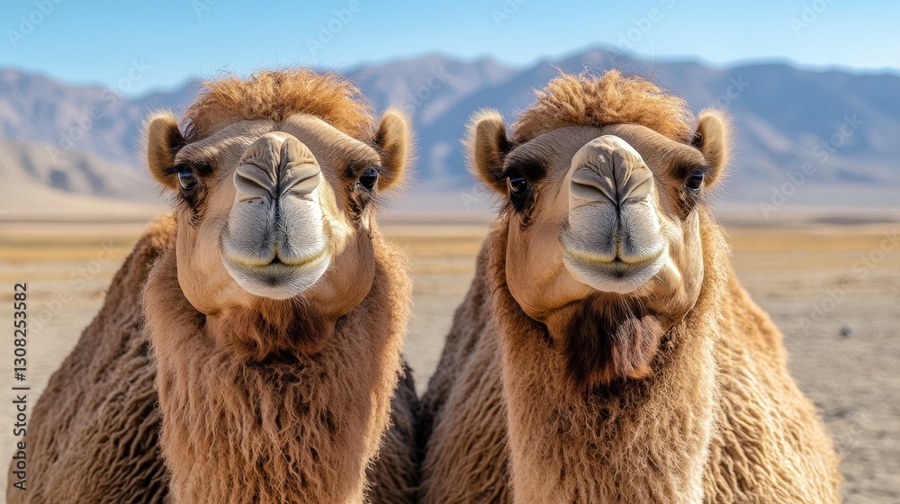 Obraz premium Intimate portrait of a camel with eyelids gently closed, soft focus on textured features, as its nose delicately curls under an open, serene gaze to the left
