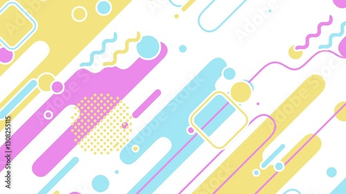 右上へ上っていくストライプのポップなモーショングラフィックス - カラフル