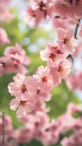 Delicate Pink Cherry Blossoms in Spring Close up Floral Photography