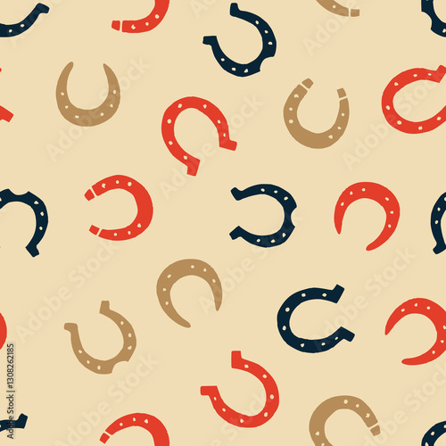 Vector Horseshoe Pattern Repeat Seamless for Wallpaper Background Cover Packaging