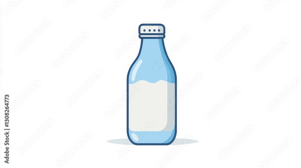 A clear glass bottle of fresh milk, capped securely with a white plastic lid, sits on a rustic wooden table. The bottle's smooth surface reflects soft light, highlighting its creamy contents. A clear glass bottle of fresh milk, capped securely with a white plastic lid, sits on a rustic wooden table. The bottle's smooth surface reflects soft light, highlighting its creamy contents.