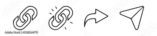 Share icon set. Share arrow, link, connection icon.Arrow symbol. button connection illustration sign collection. vector illustration eps 10.