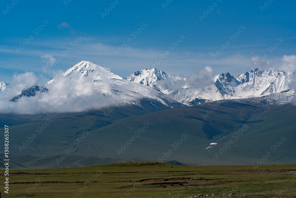 Fototapeta premium road to the snow mountains, 独库公路