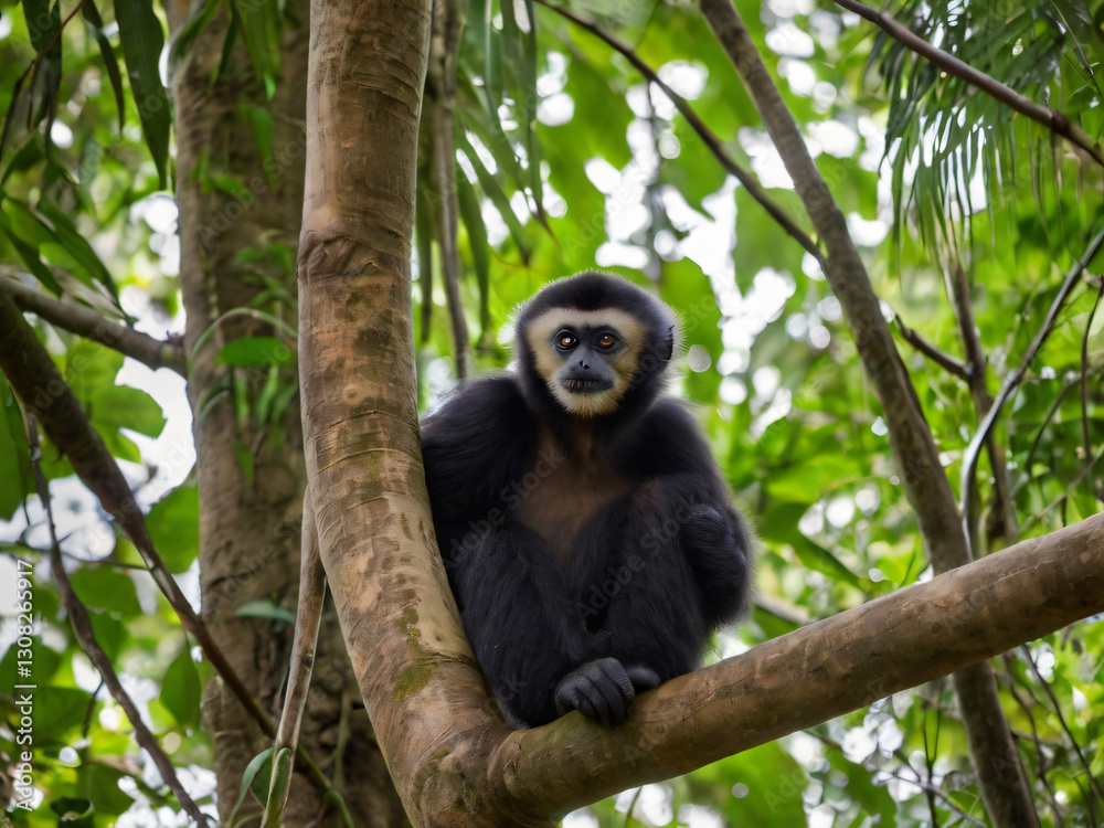 Obraz premium white faced gibbon