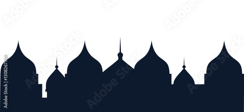 Church icon flat line symbol vector set