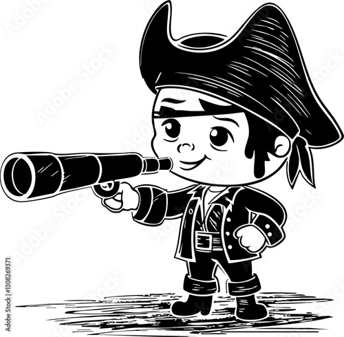 Pirate adventure with a young boy fantasy land illustration whimsical environment playful viewpoint imagination unleashed