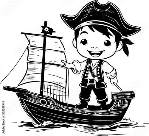 Pirate adventure kids illustration storybook scene whimsical environment child's perspective imagination and fun