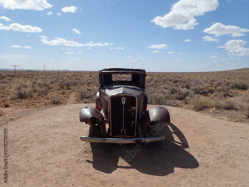 Abandoned Classic Car on Historic Route 66