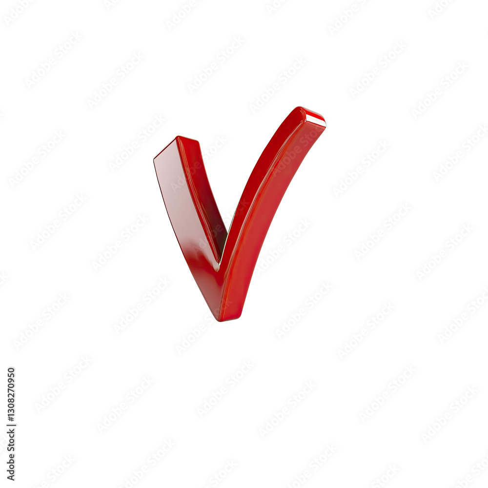 3D Red Check Mark Symbol of Approval, Confirmation, and Success 3D Red Check Mark Symbol of Approval, Confirmation, and Success