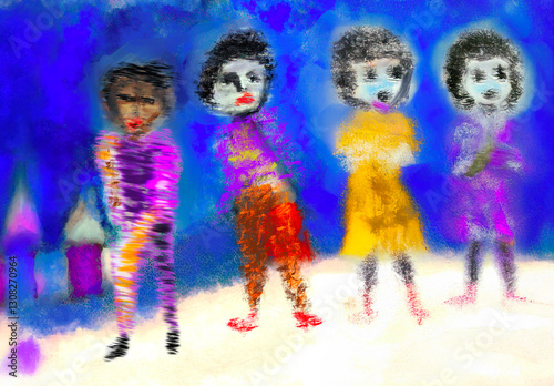 Generated image from original hand-drawn figures