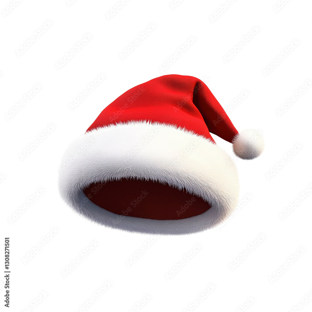 Festive Santa Hat 3D Render of a Classic Christmas Hat Festive Santa Hat 3D Render of a Classic Christmas Hat