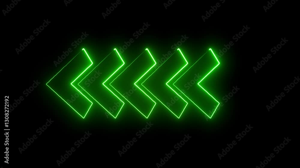 Neon line arror icon animation .