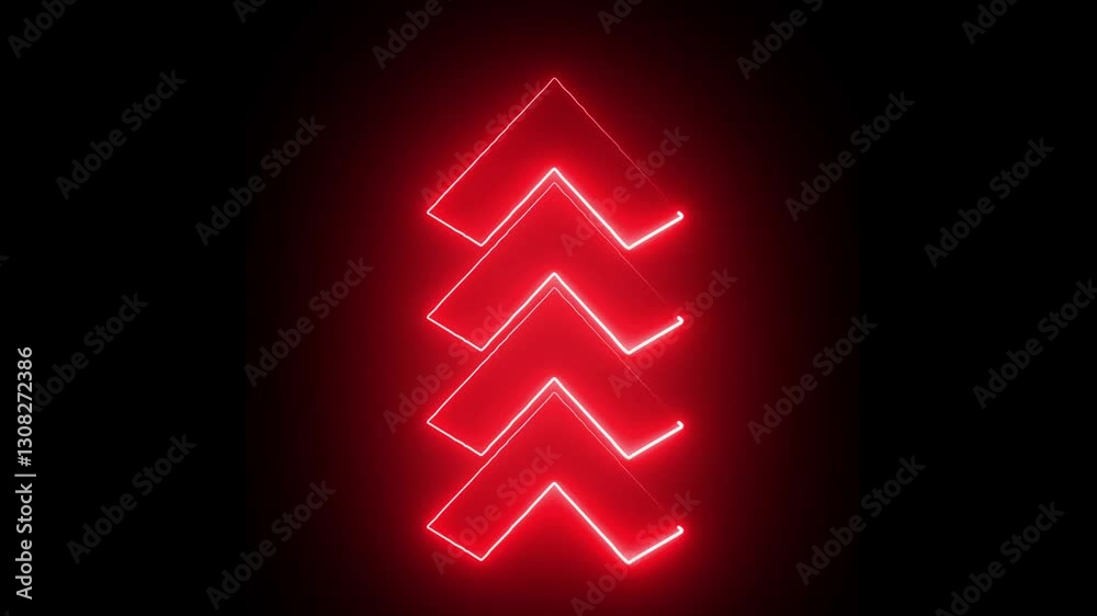 Neon line arror icon animation .