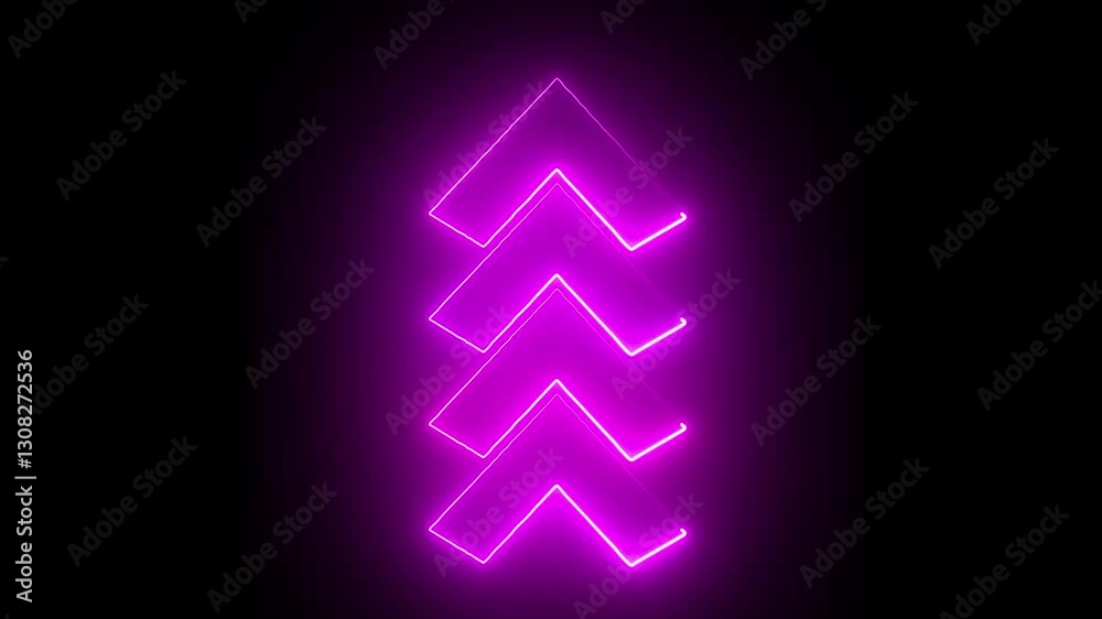 Neon line arror icon animation .