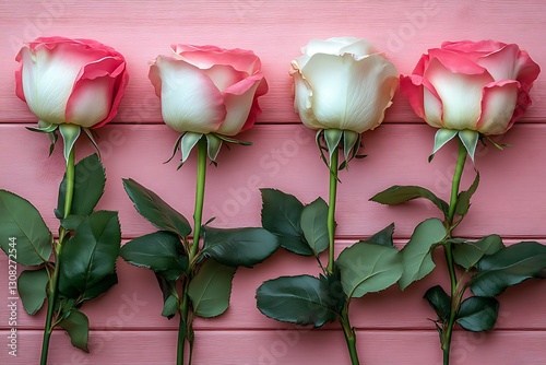 Roses on Pink Wood