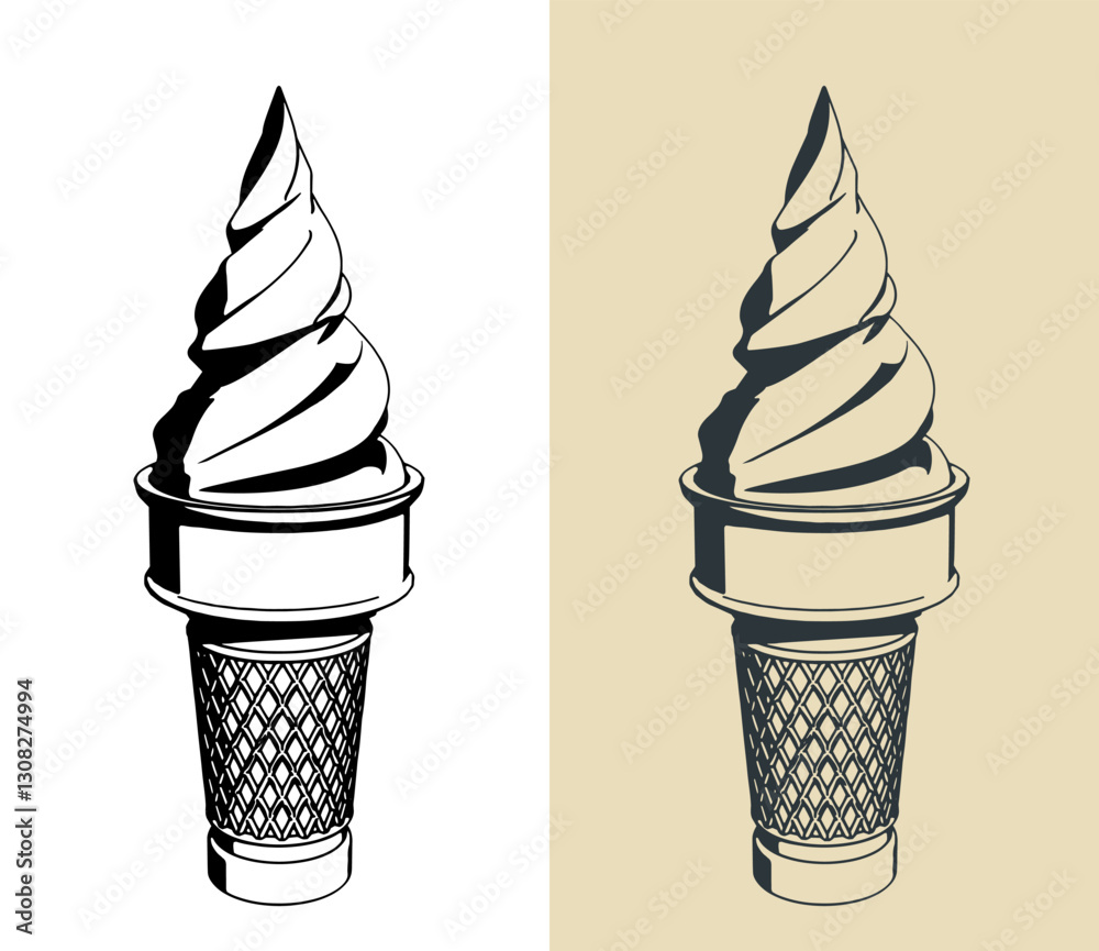 Ice cream in a waffle cone